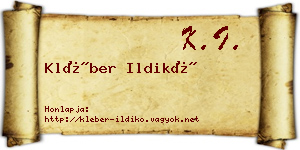 Kléber Ildikó névjegykártya