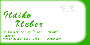 ildiko kleber business card
